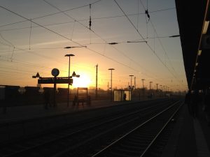 März 2019 Bahnhof morgens SPD Oranienburg